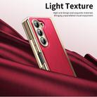 For Samsung Galaxy Z Fold5 Integrated Gold Wire Silver Brocade Plating Phone Case(Red) - 2