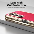 For Samsung Galaxy Z Fold5 Integrated Gold Wire Silver Brocade Plating Phone Case(Red) - 3