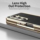 For Samsung Galaxy Z Fold5 Integrated Gold Wire Silver Brocade Plating Phone Case(Black) - 3
