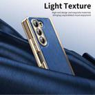 For Samsung Galaxy Z Fold5 Integrated Gold Wire Silver Brocade Plating Phone Case(Blue) - 2