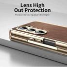 For Samsung Galaxy Z Fold5 Integrated Gold Wire Silver Brocade Plating Phone Case(Brown) - 3