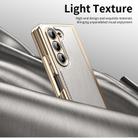 For Samsung Galaxy Z Fold5 Integrated Gold Wire Silver Brocade Plating Phone Case(White) - 2