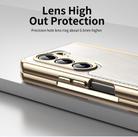 For Samsung Galaxy Z Fold5 Integrated Gold Wire Silver Brocade Plating Phone Case(White) - 3