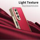 For Samsung Galaxy Z Fold4 Integrated Gold Wire Silver Brocade Plating Phone Case(Red) - 2