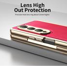 For Samsung Galaxy Z Fold4 Integrated Gold Wire Silver Brocade Plating Phone Case(Red) - 3