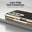 For Samsung Galaxy Z Fold4 Integrated Gold Wire Silver Brocade Plating Phone Case(Black) - 3