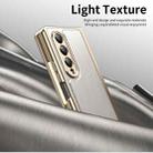 For Samsung Galaxy Z Fold4 Integrated Gold Wire Silver Brocade Plating Phone Case(White) - 2