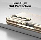 For Samsung Galaxy Z Fold4 Integrated Gold Wire Silver Brocade Plating Phone Case(White) - 3