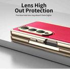 For Samsung Galaxy Z Fold3 Integrated Gold Wire Silver Brocade Plating Phone Case(Red) - 3