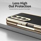 For Samsung Galaxy Z Fold3 Integrated Gold Wire Silver Brocade Plating Phone Case(Black) - 3
