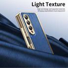 For Samsung Galaxy Z Fold3 Integrated Gold Wire Silver Brocade Plating Phone Case(Blue) - 2