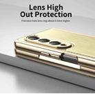 For Samsung Galaxy Z Fold3 Integrated Gold Wire Silver Brocade Plating Phone Case(Gold) - 3