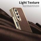 For Samsung Galaxy Z Fold3 Integrated Gold Wire Silver Brocade Plating Phone Case(Brown) - 2