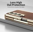 For Samsung Galaxy Z Fold3 Integrated Gold Wire Silver Brocade Plating Phone Case(Brown) - 3