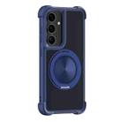 For Samsung Galaxy S25+ 5G CD Texture 360 Degree Rotating Holder MagSafe Phone Case(Blue) - 1