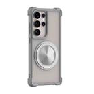 For Samsung Galaxy S25 Ultra 5G CD Texture 360 Degree Rotating Holder MagSafe Phone Case(Grey) - 1