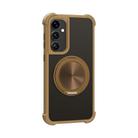 For Samsung Galaxy S23 5G CD Texture 360 Degree Rotating Holder MagSafe Phone Case(Gold) - 1