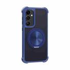 For Samsung Galaxy S23+ 5G CD Texture 360 Degree Rotating Holder MagSafe Phone Case(Blue) - 1