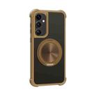 For Samsung Galaxy S23+ 5G CD Texture 360 Degree Rotating Holder MagSafe Phone Case(Gold) - 1