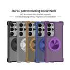For Samsung Galaxy S23 Ultra 5G CD Texture 360 Degree Rotating Holder MagSafe Phone Case(Blue) - 2