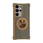 For Samsung Galaxy S23 Ultra 5G CD Texture 360 Degree Rotating Holder MagSafe Phone Case(Gold) - 1