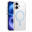 For iPhone 16 High Transparency TPU Hybrid PC MagSafe Magnetic Phone Case(Sky Blue) - 1