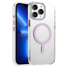 For iPhone 13 Pro High Transparency TPU Hybrid PC MagSafe Magnetic Phone Case(Pink) - 1