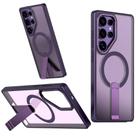 For Samsung Galaxy S22 Ultra 5G Star Shine Series TPU + PC MagSafe Phone Case with Fold Holder(Purple) - 1
