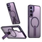 For Samsung Galaxy S23 FE 5G Star Shine Series TPU + PC MagSafe Phone Case with Fold Holder(Purple) - 1