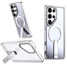 For Samsung Galaxy S25 Ultra 5G Star Shine Series TPU + PC MagSafe Phone Case with Fold Holder(Transparent) - 1