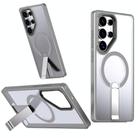 For Samsung Galaxy S25 Ultra 5G Star Shine Series TPU + PC MagSafe Phone Case with Fold Holder(Grey) - 1
