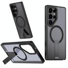 For Samsung Galaxy S25 Ultra 5G Star Shine Series TPU + PC MagSafe Phone Case with Fold Holder(Black) - 1