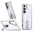 For Samsung Galaxy S24 FE 5G Star Shine Series TPU + PC MagSafe Phone Case with Fold Holder(Transparent) - 1