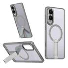 For Samsung Galaxy S25 Edge 5G Star Shine Series TPU + PC MagSafe Phone Case with Fold Holder(Grey) - 1