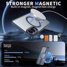 For Samsung Galaxy S25 Edge 5G Star Shine Series TPU + PC MagSafe Phone Case with Fold Holder(Navy Blue) - 2