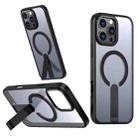 For iPhone 16 Pro Max Star Shine Series TPU + PC MagSafe Phone Case with Fold Holder(Black) - 1