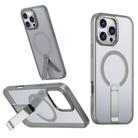 For iPhone 16 Pro Star Shine Series TPU + PC MagSafe Phone Case with Fold Holder(Grey) - 1