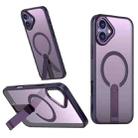 For iPhone 16 Plus Star Shine Series TPU + PC MagSafe Phone Case with Fold Holder(Purple) - 1