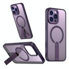 For iPhone 13 Pro Max Star Shine Series TPU + PC MagSafe Phone Case with Fold Holder(Purple) - 1