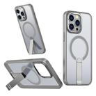 For iPhone 13 Pro Star Shine Series TPU + PC MagSafe Phone Case with Fold Holder(Grey) - 1