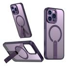 For iPhone 13 Pro Star Shine Series TPU + PC MagSafe Phone Case with Fold Holder(Purple) - 1