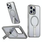For iPhone 12 Pro Max Star Shine Series TPU + PC MagSafe Phone Case with Fold Holder(Grey) - 1