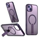 For iPhone 13 mini Star Shine Series TPU + PC MagSafe Phone Case with Fold Holder(Purple) - 1