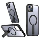 For iPhone 13 mini Star Shine Series TPU + PC MagSafe Phone Case with Fold Holder(Black) - 1