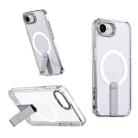 For iPhone 16e Star Shine Series TPU + PC MagSafe Phone Case with Fold Holder(Transparent) - 1