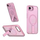 For iPhone 16e Star Shine Series TPU + PC MagSafe Phone Case with Fold Holder(Pink) - 1