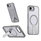 For iPhone 16e Star Shine Series TPU + PC MagSafe Phone Case with Fold Holder(Grey) - 1