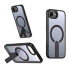 For iPhone 16e Star Shine Series TPU + PC MagSafe Phone Case with Fold Holder(Black) - 1