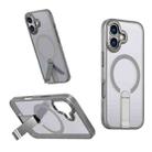 For iPhone 17 Star Shine Series TPU + PC MagSafe Phone Case with Fold Holder(Grey) - 1