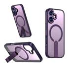 For iPhone 17 Star Shine Series TPU + PC MagSafe Phone Case with Fold Holder(Purple) - 1